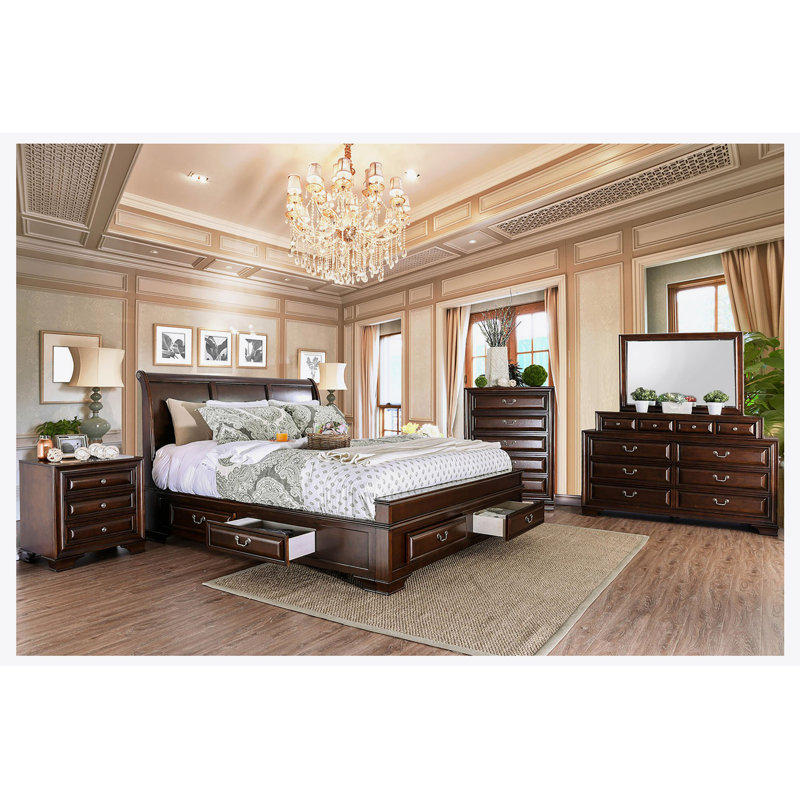 3 - Drawer Solid Wood Nightstand, Brown
