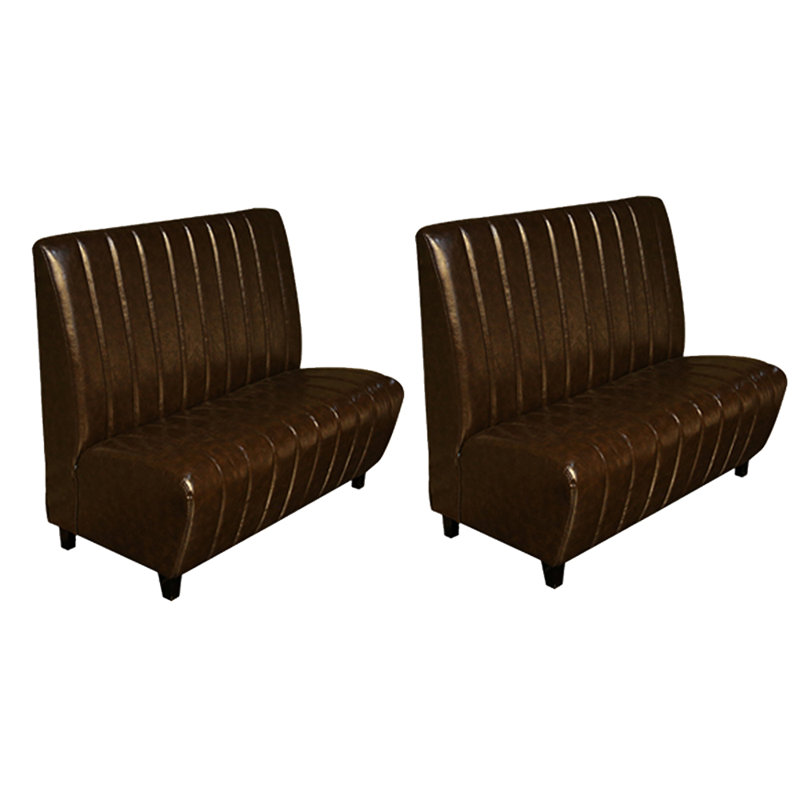 Banc rembourré en similicuir American Retro Simple Cafe, Café noir