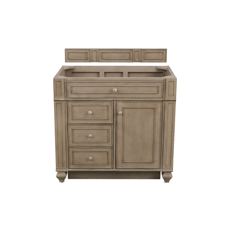 Bristol 36'' W Single Bathroom Vanity Base, Whitewashed Walnut
