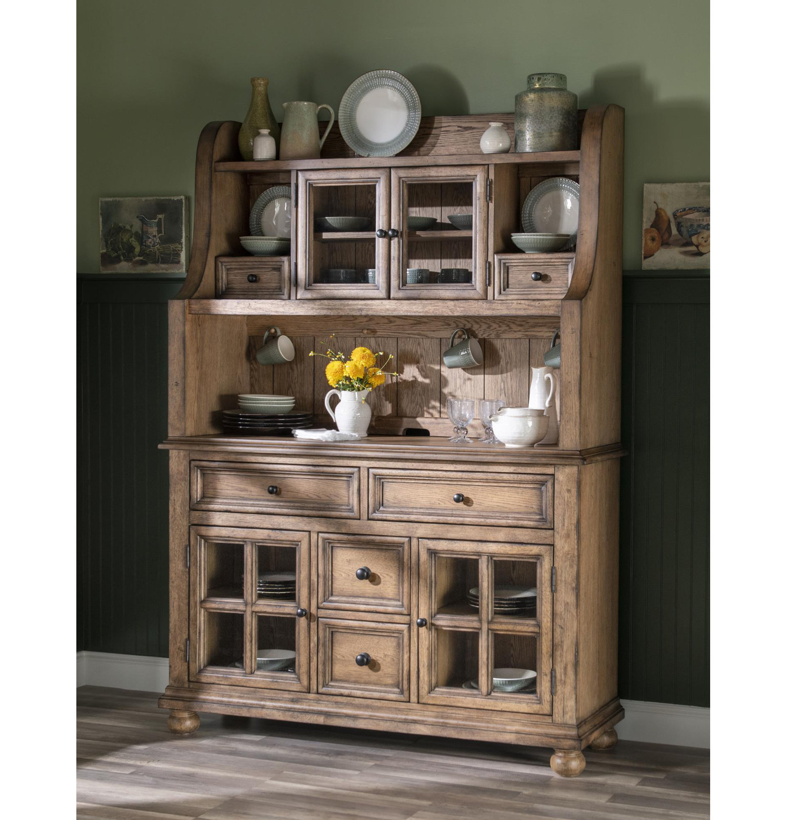 Country Living Oak Dining Hutch