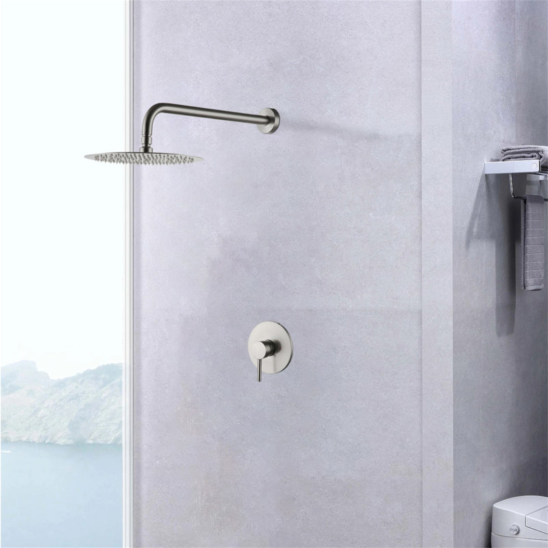 Wall Mounted Shower Faucet(Valve Included), Brushed Nickel