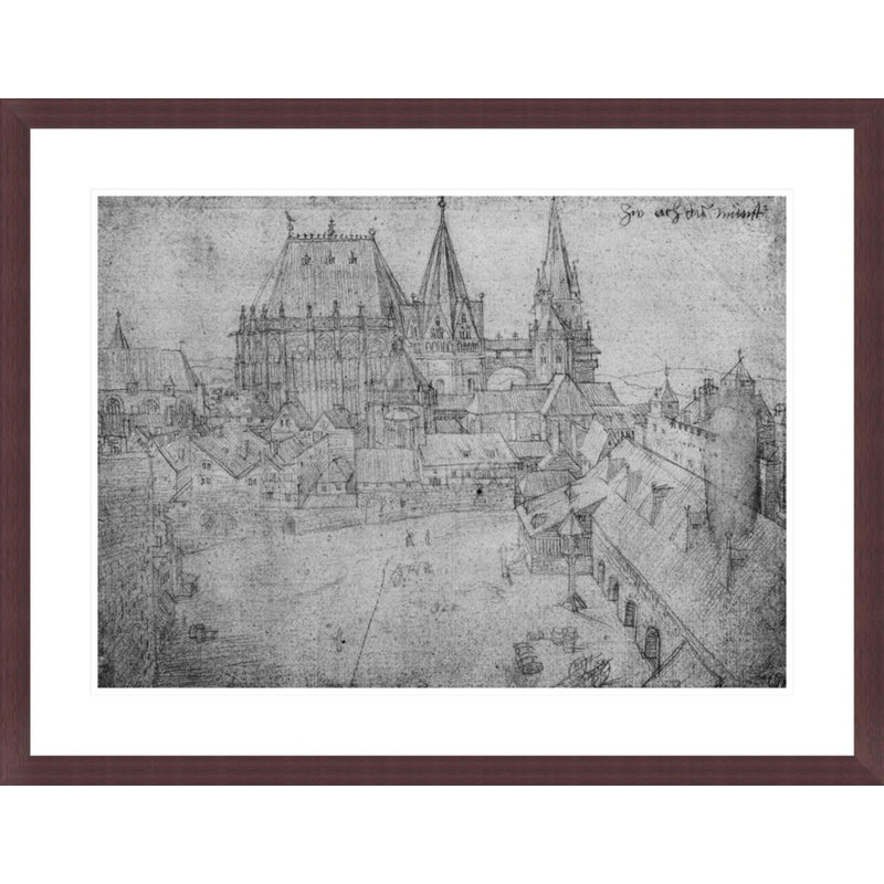 «The Minster at Aachen» par Albrecht Dürer, impression giclée sur cadre, H 22,94 po x l 29,5 po