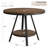 Small Round Dining Table for 2-4 People, 2-Tier Industrial Kitchen Dinner Table with Sturdy Metal Leg, 35-Inch Circle Kitchen & Dining Room Furniture, Rustic Brown