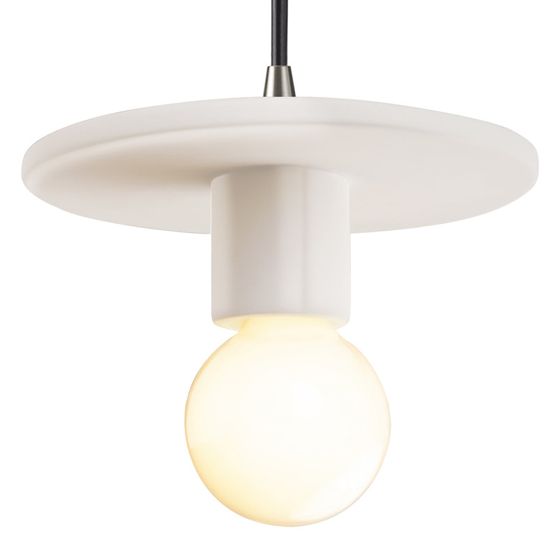 Leni 1 - Light Single Pendant, Matte White, Brushed Nickel