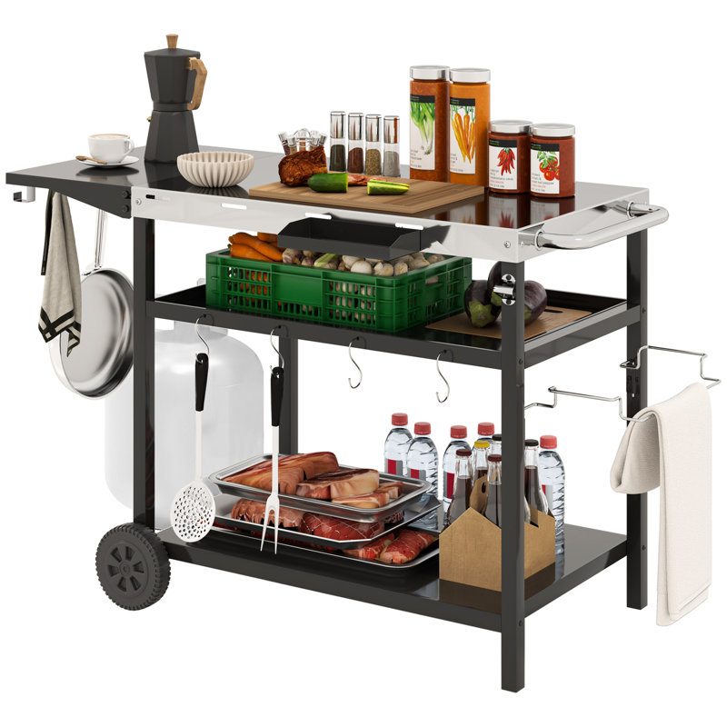 Table de préparation pour barbecue Outsunny