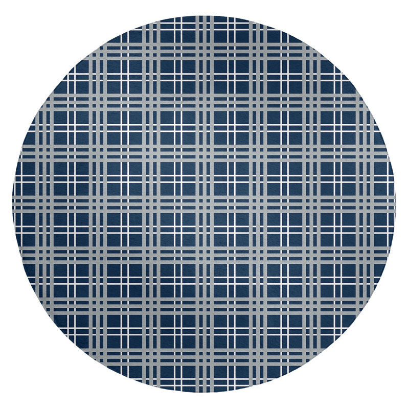 Plaid Indoor Rug, Round 5'