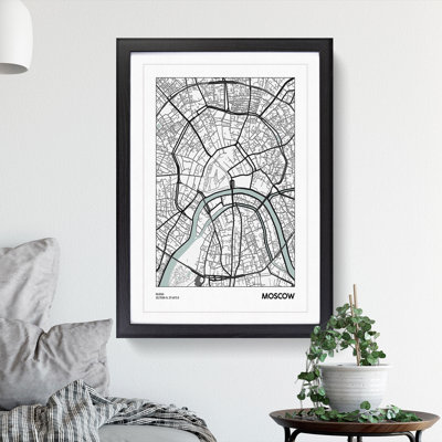 Map Moscow Russia - Picture Frame Graphic Art
