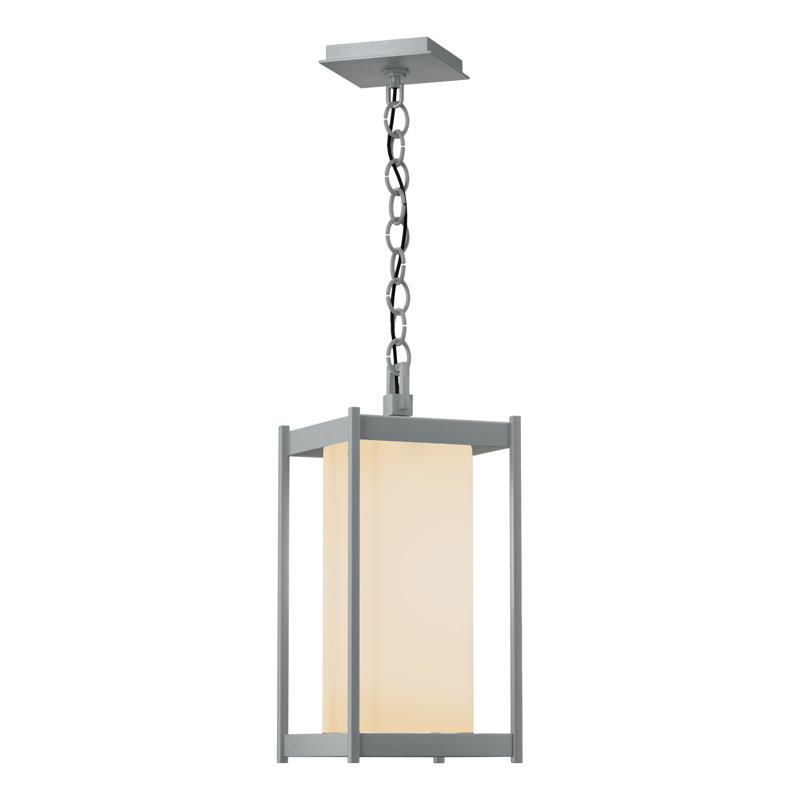 Cela Outdoor Pendant, Coastal Burnished Steel, Opal Glass, 17.4" H x 8" W x 8" D