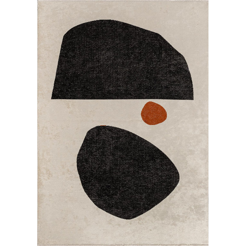 Tapis abstrait à pierres modernes, Rectangle 7 pi 10 po x 11 pi 2 po