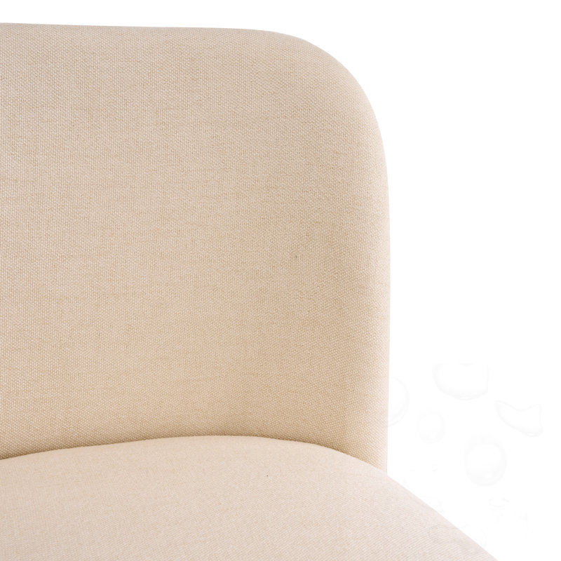 Chaise de bar avec revêtement beige, Noyer foncé