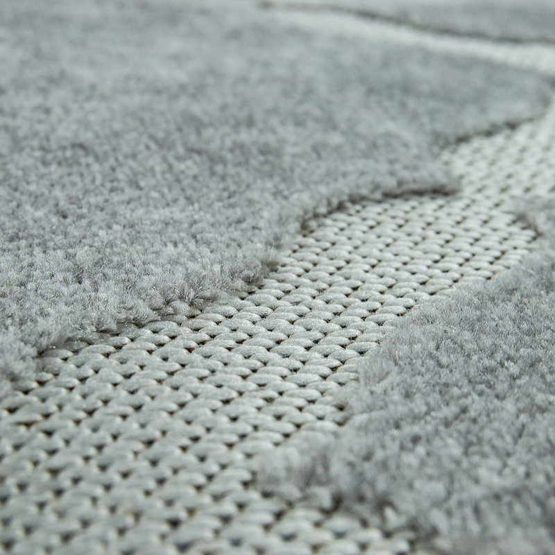 Tapis intérieur / extérieur gris clair en polypropylène tissé à la machine Rectangle Chiquet