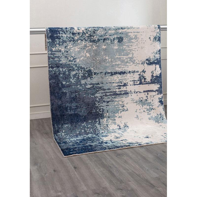 Amichai Abstract Hand Loom Indoor / Outdoor Area Rug, Rectangle 5'3" x 7'6"