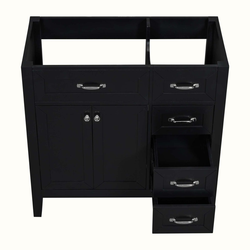 35,5 base de meuble-lavabo simple seulement, Noir