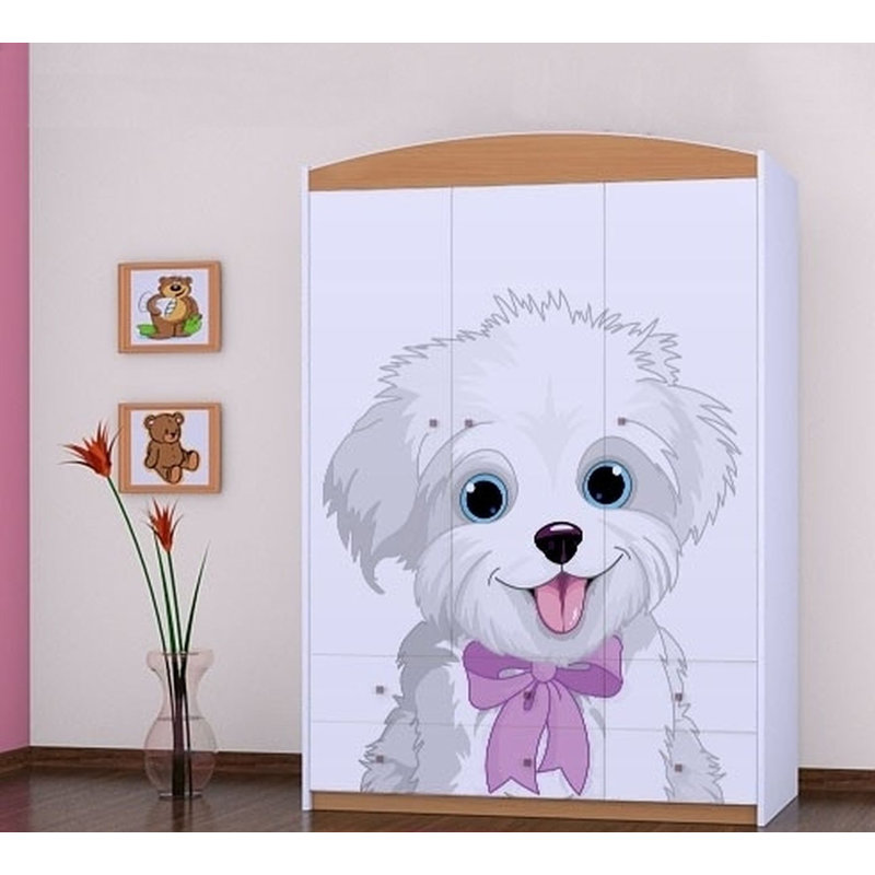 Vihaan 3 Door Wardrobe, Brown