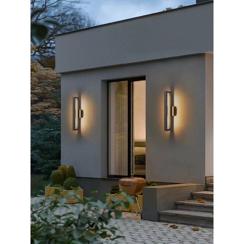 Applique murale d'extérieur à DEL moderne 8 pouces avec verre nervuré