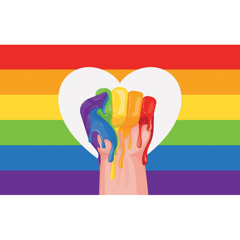 Murale pelez et collez de qualité supérieure - Pride Heart, L 120 po x L 96 po