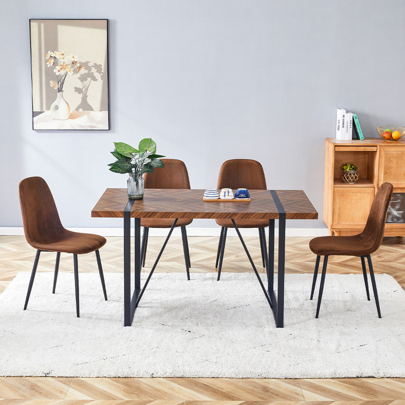 Ensemble de salle à manger en bois, H 34,5 po x l 17 po x P 15,7 po