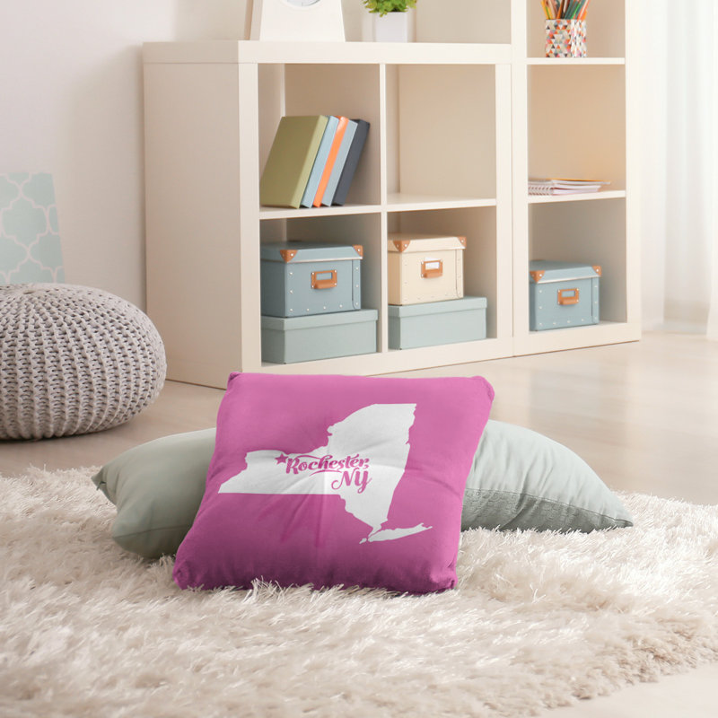Coussin de plancher touffeté, 26 po x 26 po, Rose, Rochester