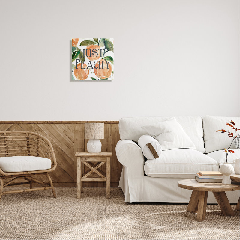 "Just Peachy", "Lush Fruit WaterColoured" par Carol Robinson, impression sur toile tendue, H 17 po x l 17 po x P 1,5 po