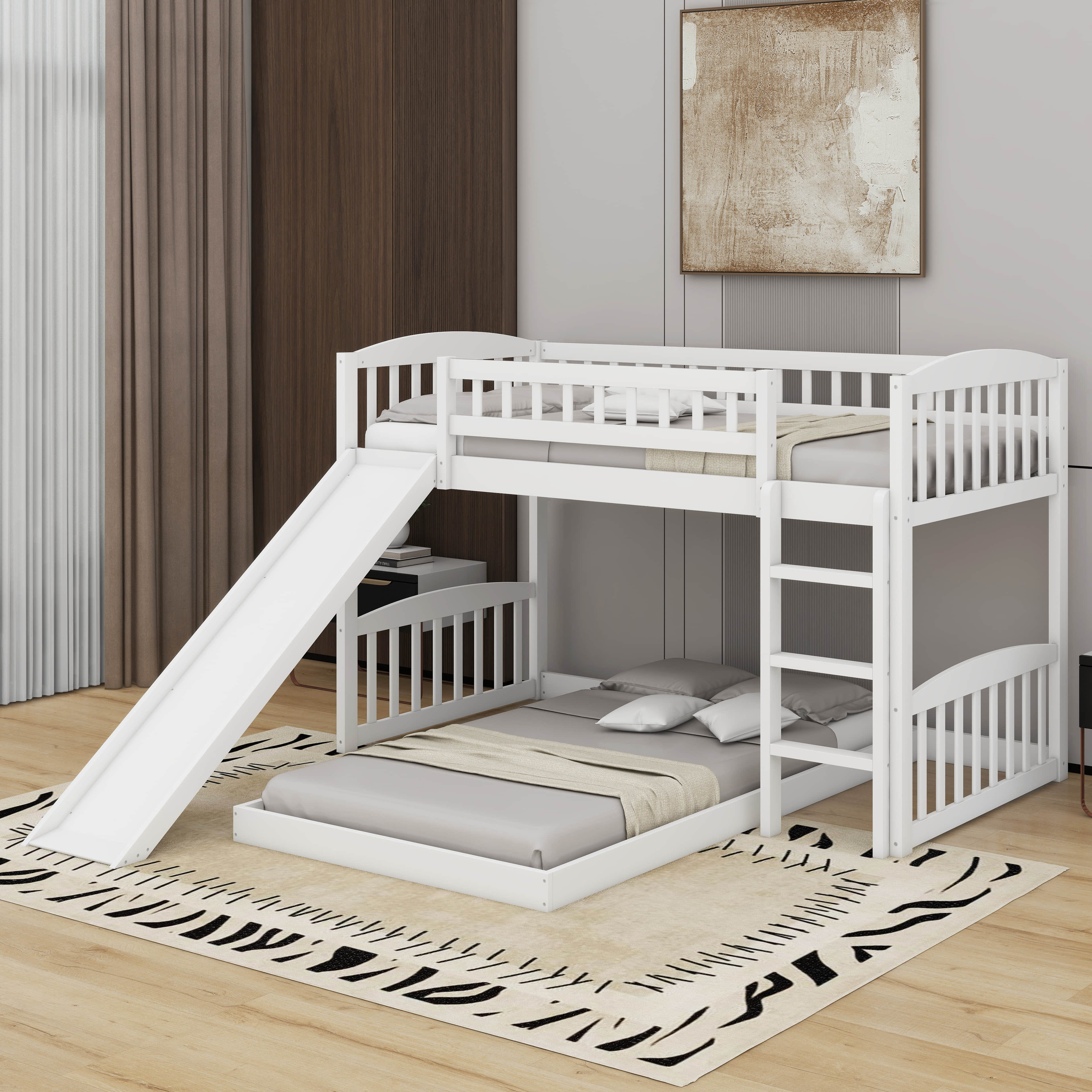 Latitude Run® Twin Over Twin Bunk Bed With Slide And Ladder - Wayfair ...