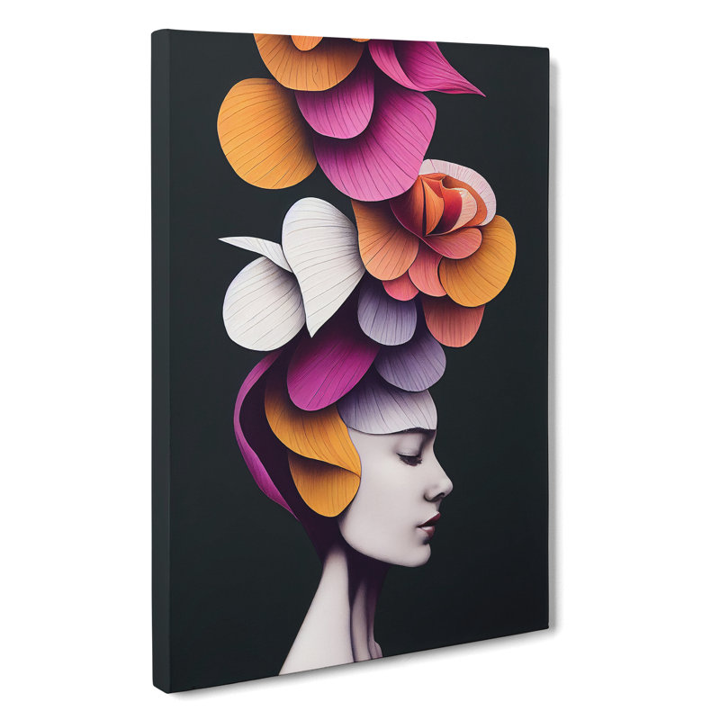 Floral Woman No.1 - Wrapped Canvas, 50cm H x 35cm W