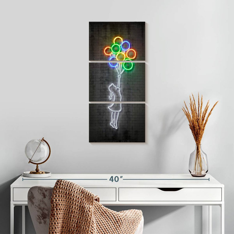 Flying Balloons, 27" H x 12" W