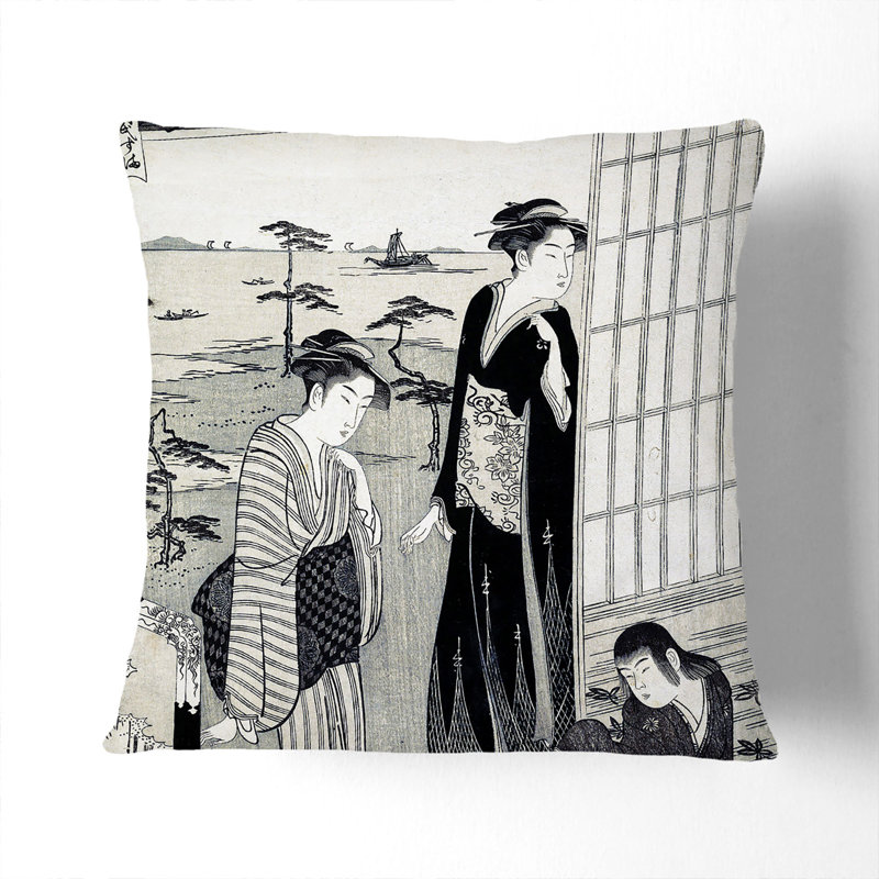 Square Throw Cushion, 40cm H x 40cm W x 15cm D, White