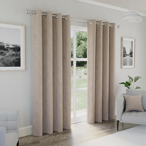 Rodenal Blackout Curtain Pair, Beige, 168cm W x 137cm L