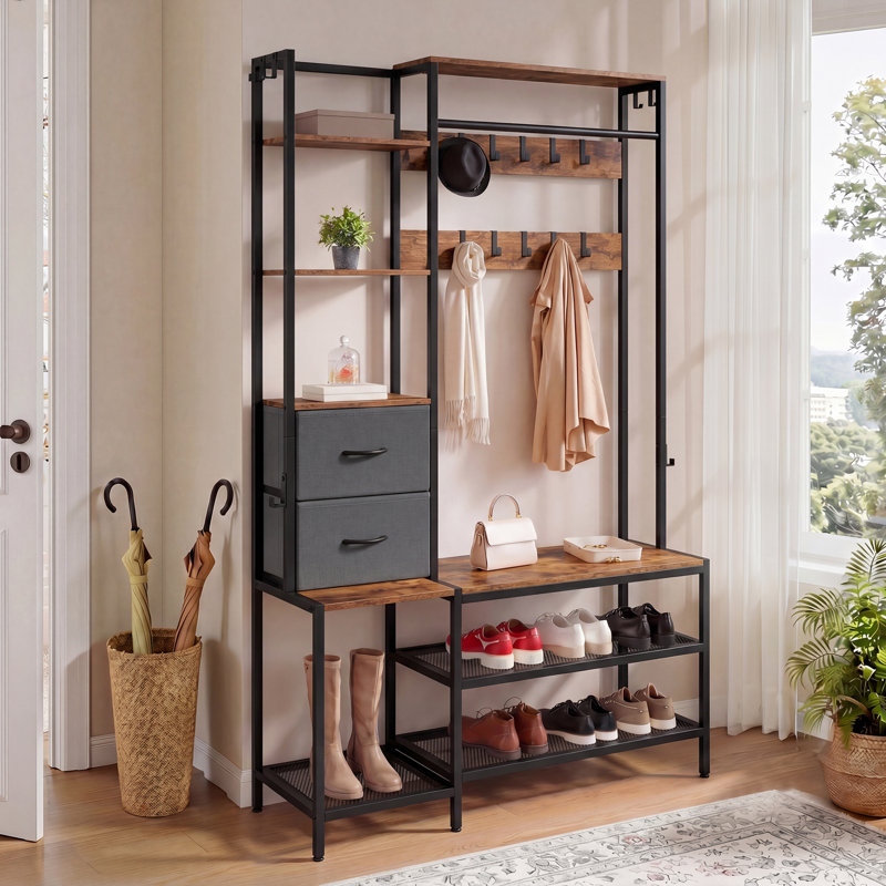 Hall Tree 120cm Wide, Brown