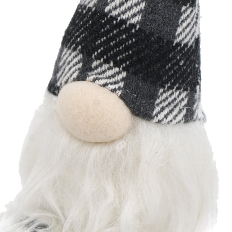 Fabric Sitting Gnome With Soft Legs  Set of 3  3.5" x 3.5" x 14.5"  Gray