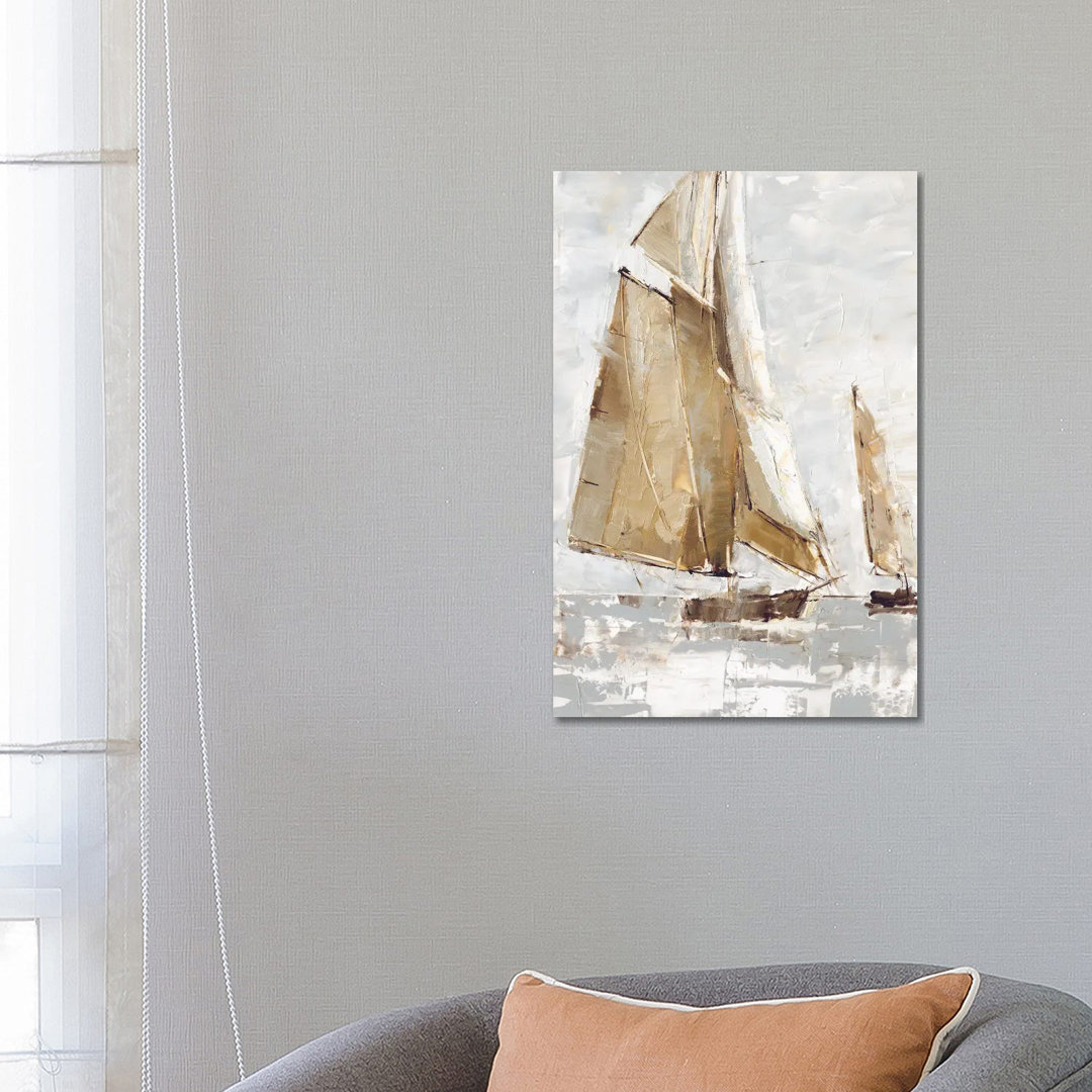Golden Sails I by Ethan Harper - Wrapped Canvas Painting