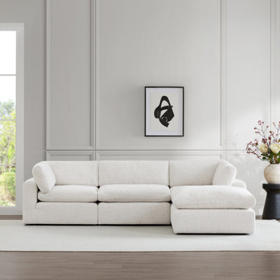 Canapé modulaire à accoudoirs carrés de 116 po Laurece
