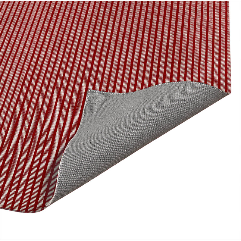 Holmer Striped Polyester Kitchen Mat, Rectangle 3' x 5', Cranberry Red Striped