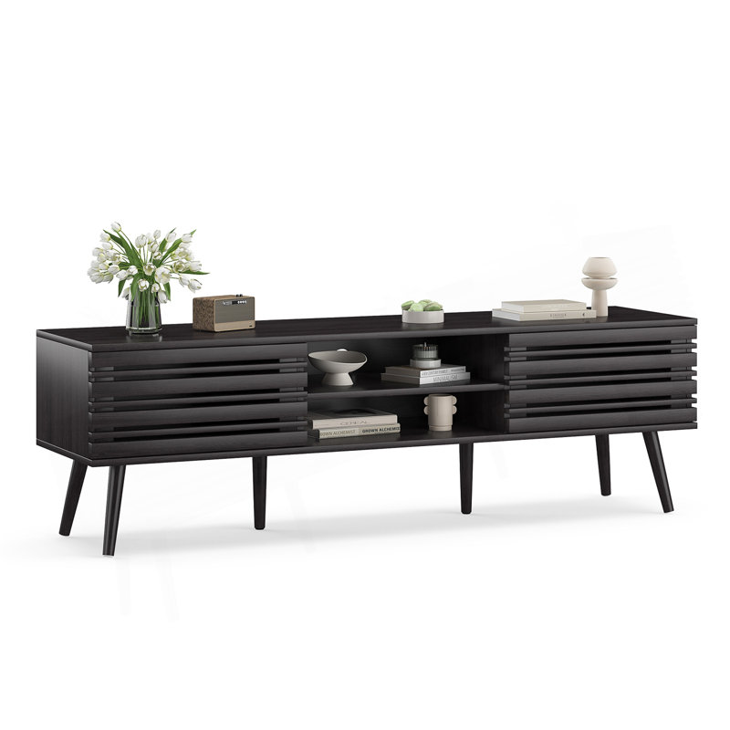 Meuble télé Mid Century, Noyer foncé