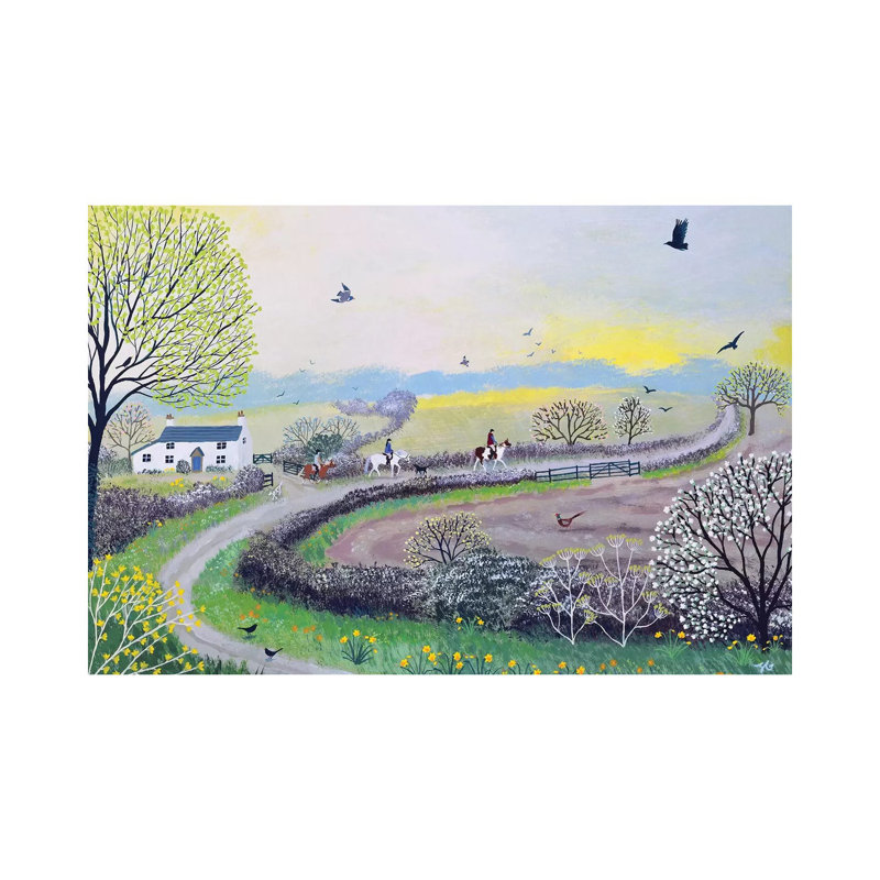 Early Morning Ride by Jo Grundy - Painting on Canvas, Wrapped Canvas, 20.32cm H x 30.48cm W x 1.9cm D