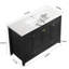 Meuble-lavabo simple 48 po avec comptoir 48 po, 4 portes à fermeture douce et 2 tiroirs, armoire de rangement moderne pour salle de bain, noir-226037260