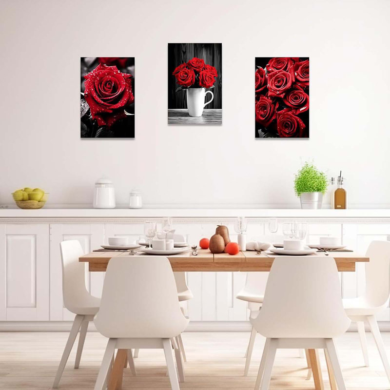 3 Piece Wrapped Canvas Print, 40 cm H x 90 cm W