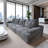 Scandinavian Style Grey Four Seat Compression Sofa