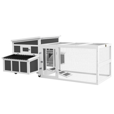 Wooden Chicken Coop With Nesting Box, Outdoor Poultry Cage Rabbit Hutch For 6 Chickens With Pull Out Tray, Perches, Ramp, Windows For Duck, Hen, Small -  Tucker Murphy Pet™, FC13C03382F347CCAB7AA124EAD8EE67