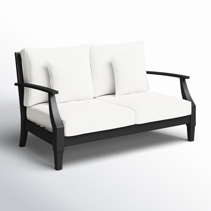 Causeuse avec coussins Samya, Noir / blanc