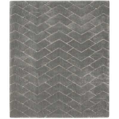 Tapis gris à longs poils Patrice