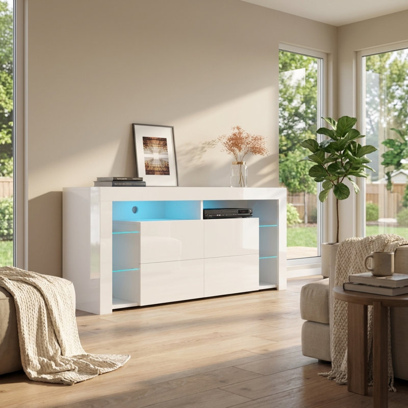 Meuble télé 61 po Minelli, Blanc