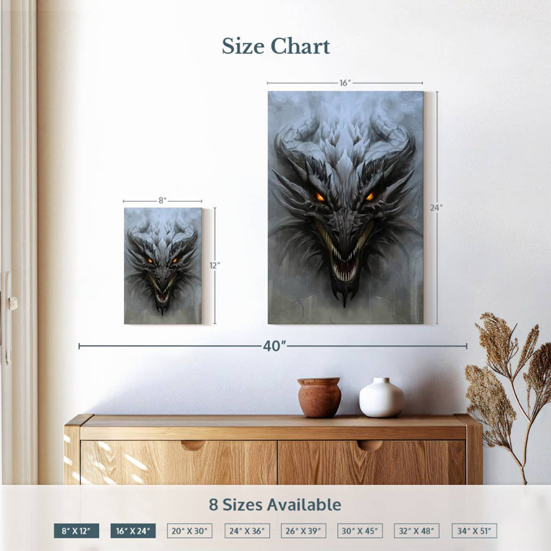 Kelan Fierce Dragon Head, 12" H x 8" W