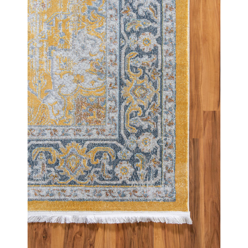 Contemporary Mulvihill Area Rug Sunshine Color, Rectangle 10' x 14'