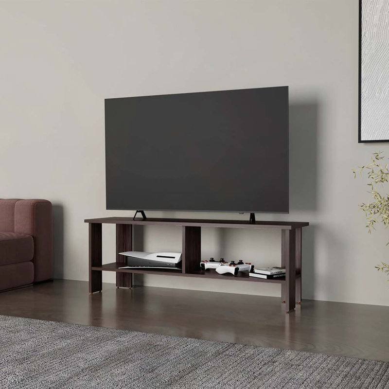 Meuble télé avec rangement ouvert, Noyer