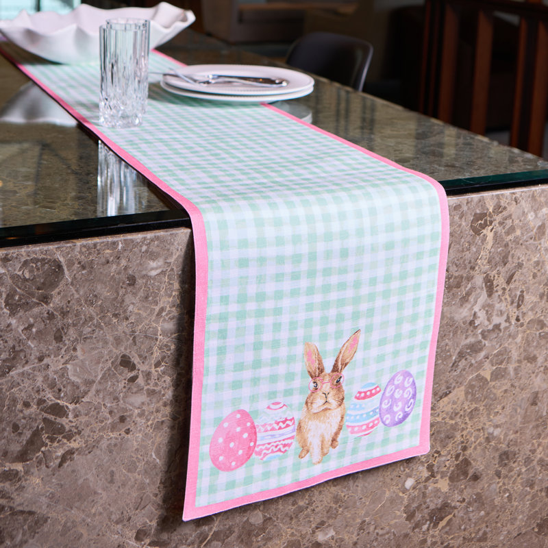 Hoppy Bunny 100% Cotton Printed Runner 13"x72"