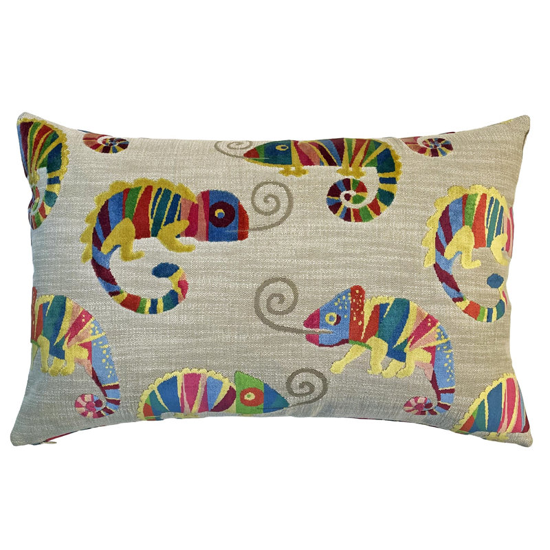 Chameleon Cut Velvet Accent Lumbar Pillow
