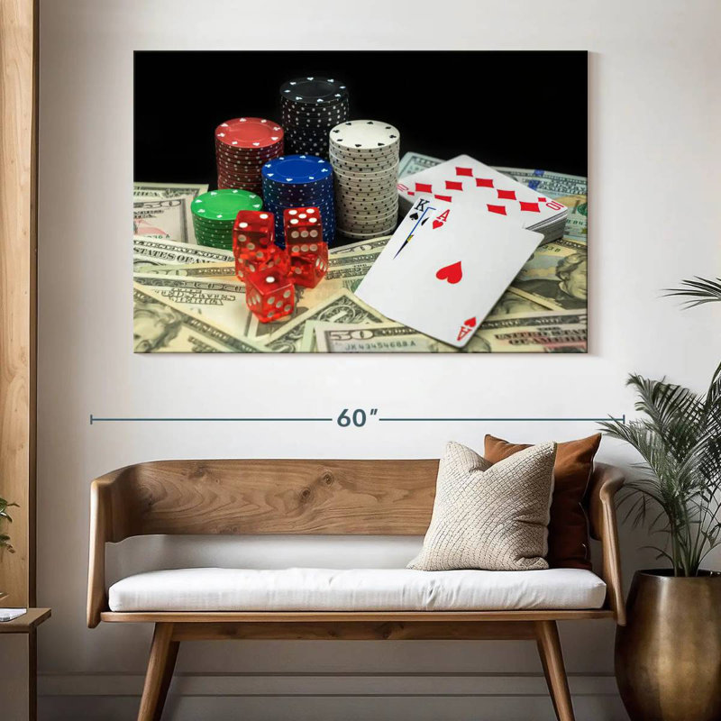 Senne Poker Game Winnings, 34" H x 51" W