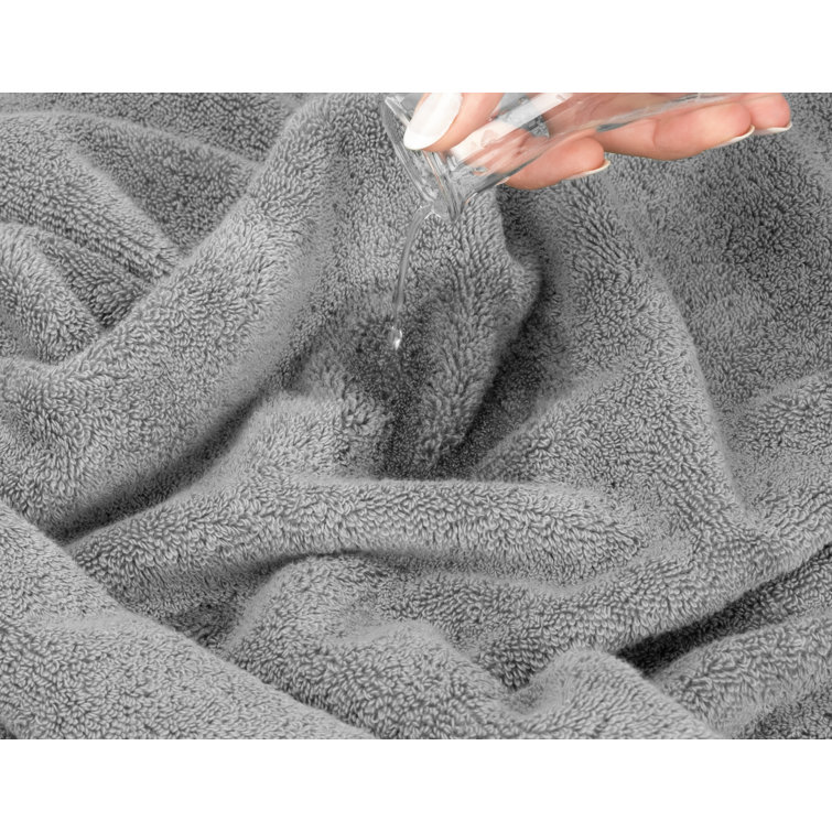American Soft Linen 4 Piece 100% Turkish Cotton Hand Towel Set - Rockridge Gray