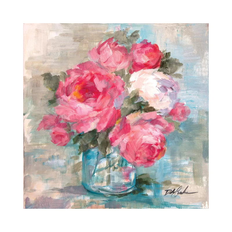 Summer Roses I 1 Piece Wrapped Canvas Painting, 30.48 cm H x 30.48 cm W